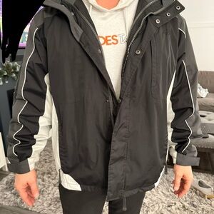 Men's Black and White Performance Jacket XL